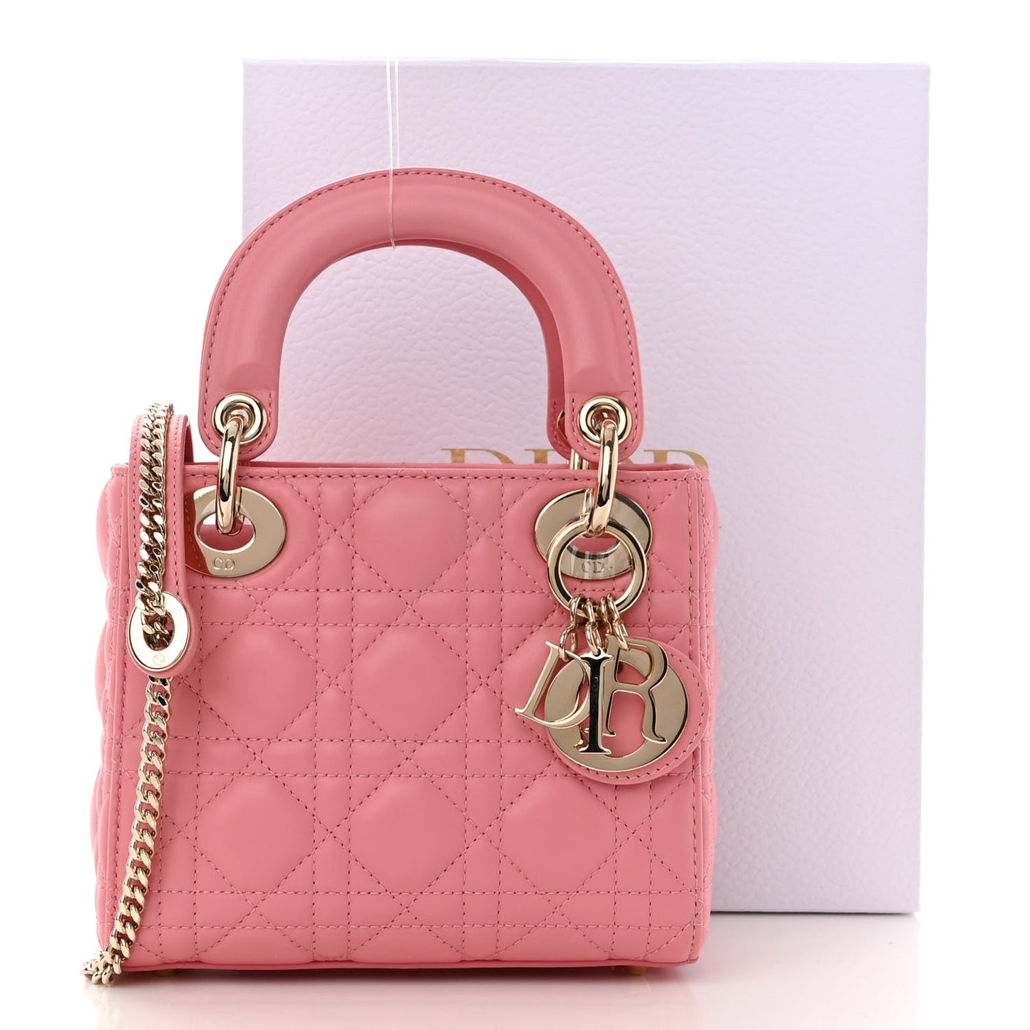 Lambskin Cannage Mini Lady Dior Light Pink