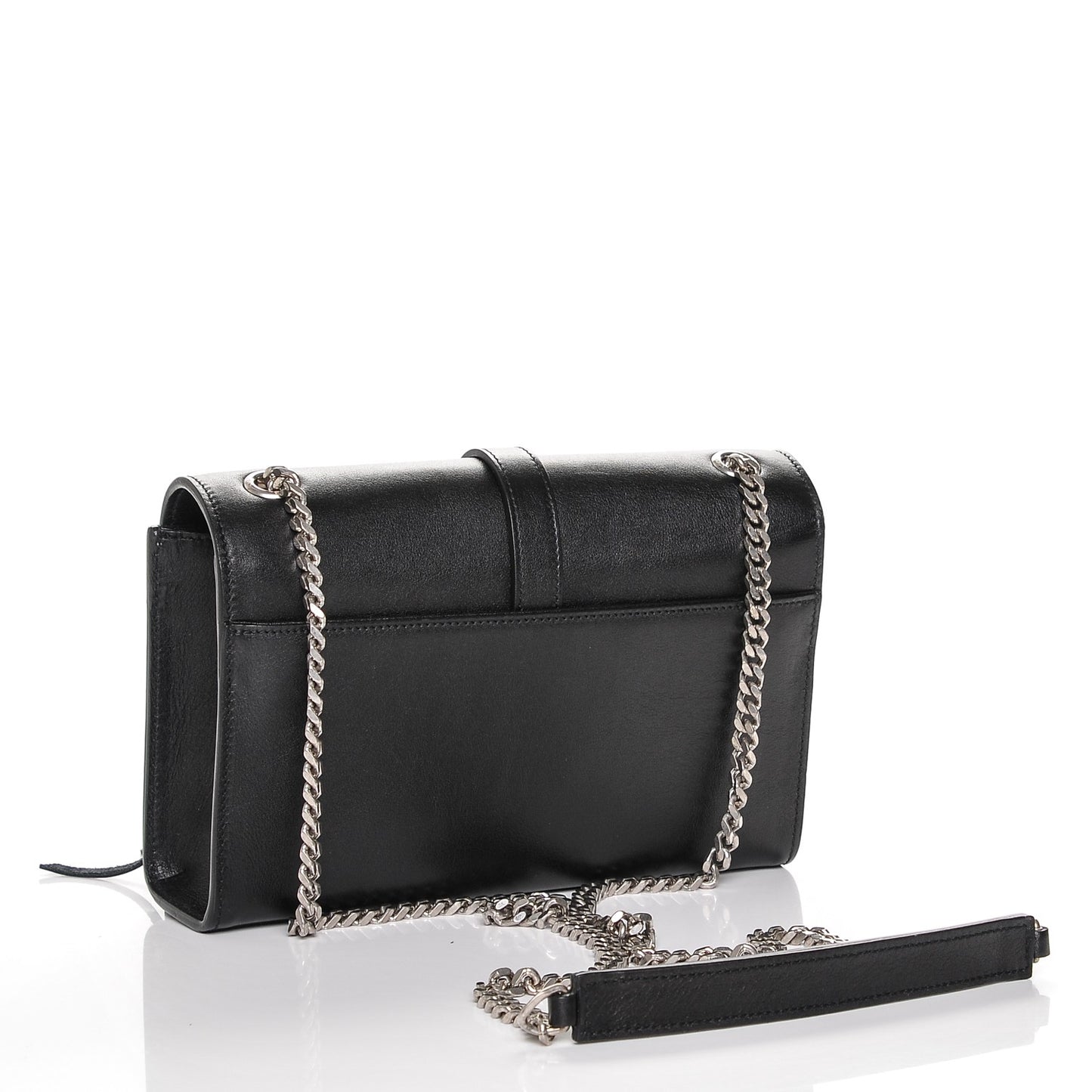 Calfskin Fringe Small Monogram Satchel Black