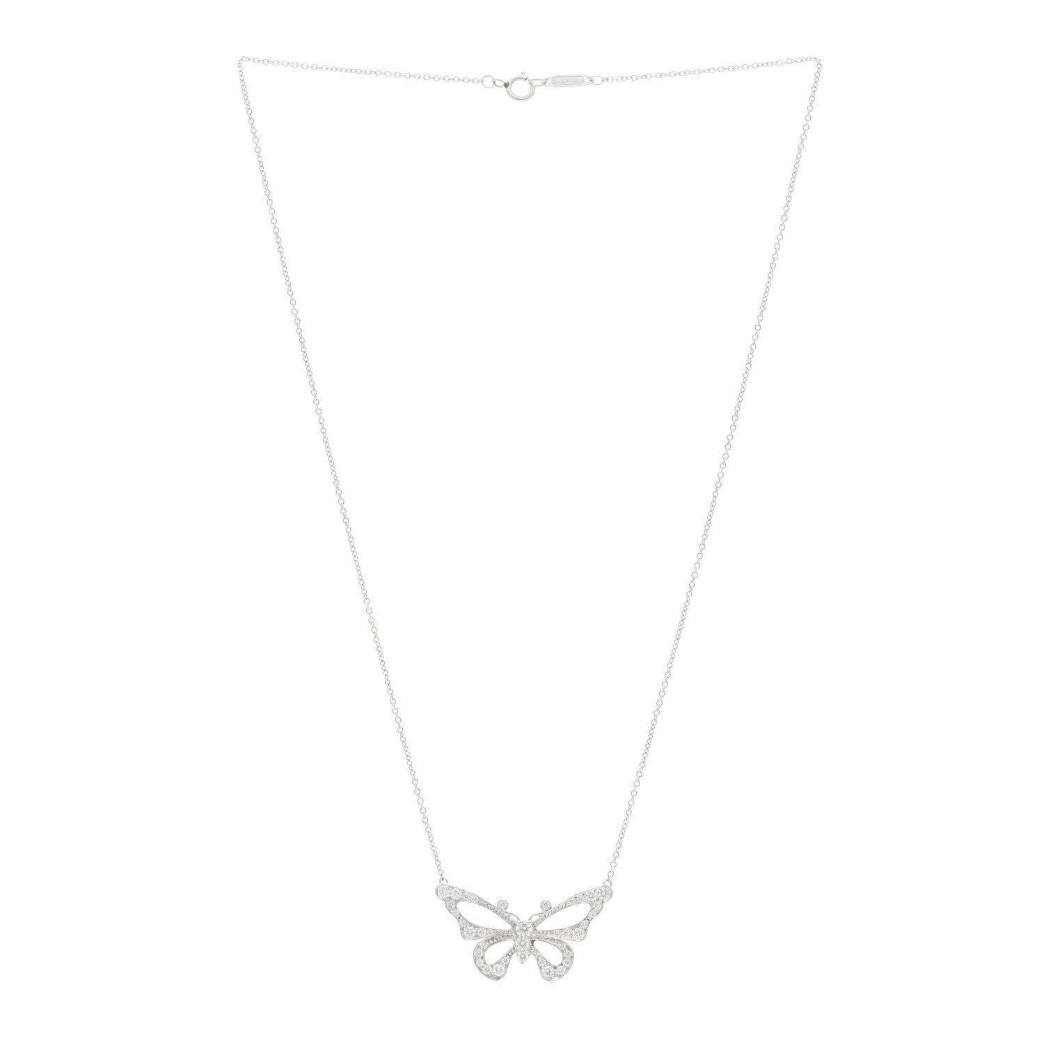 Tiffany Platinum Diamond .45ctw Enchant Butterfly Necklace 3 of 6