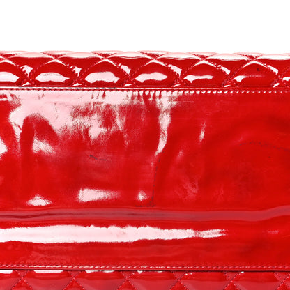 Chanel Patent Quilted Large Just Mademoiselle Bowling Bag Red 11 of 13