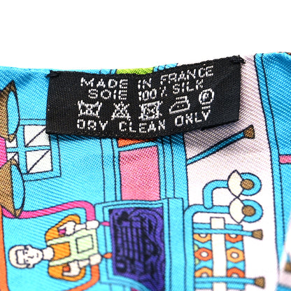 Hermes Silk La Maizeon des Carres Twilly Bleu Azur Marine Rose Indien 4 of 4