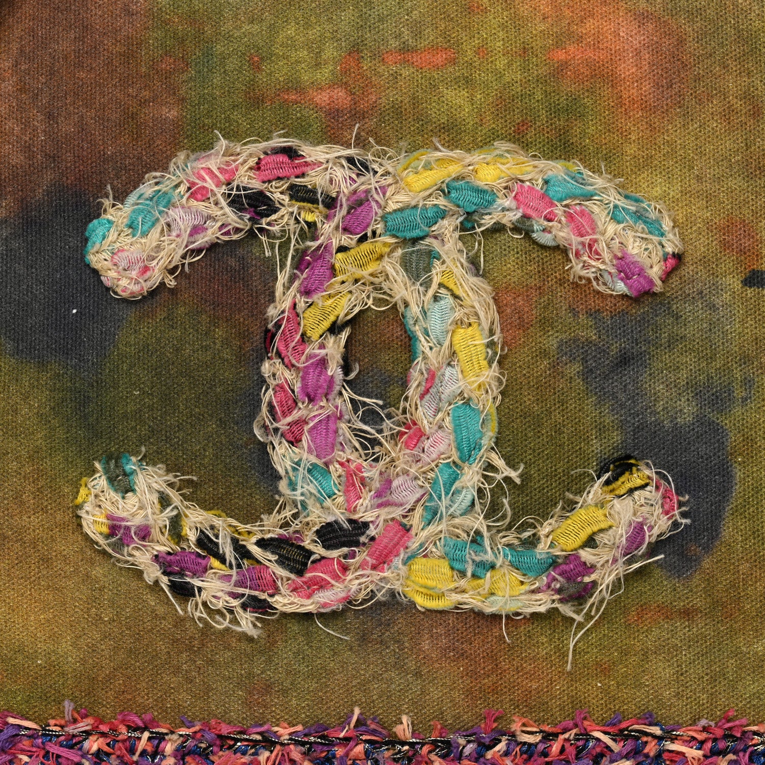 Chanel Washed Toile Large Graffiti On The Pavements Messenger Khaki Multicolor 8 of 12