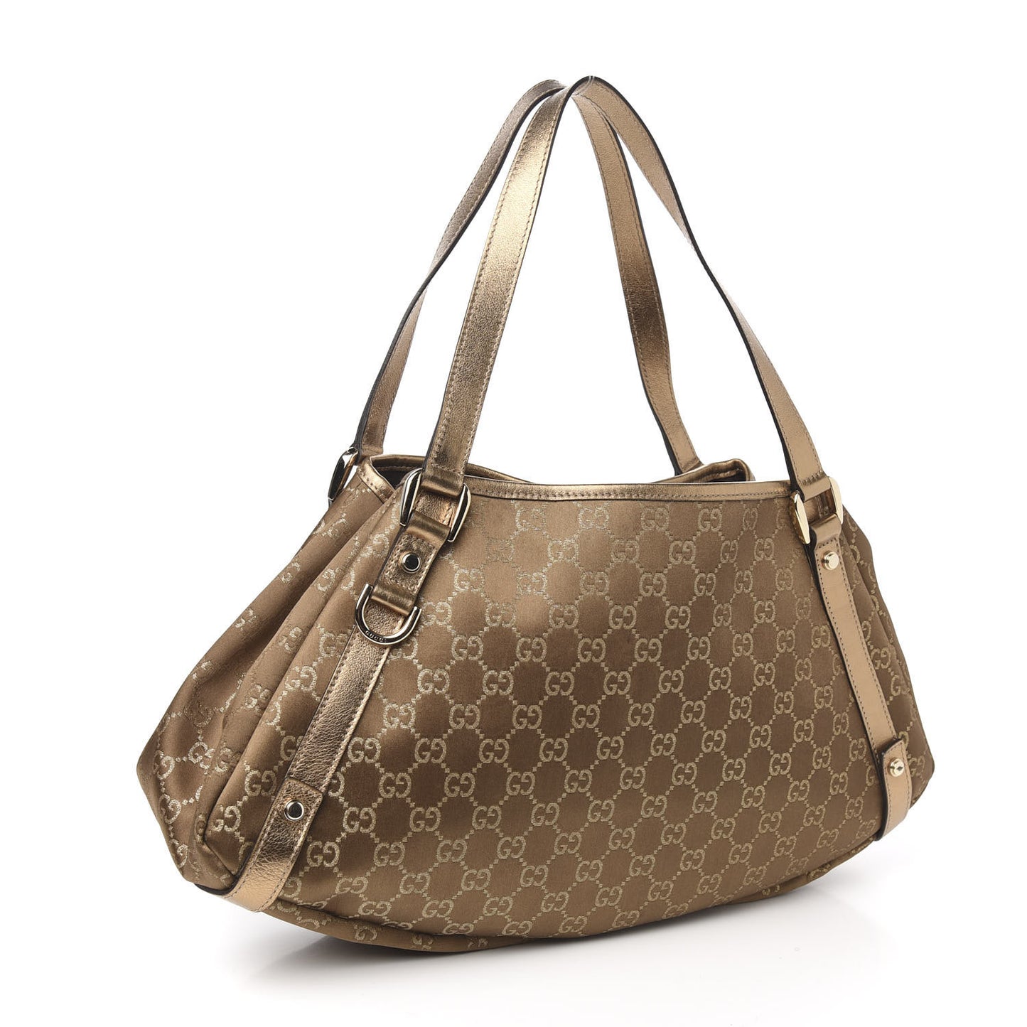 Satin Monogram Medium Abbey Shoulder Bag Bronze
