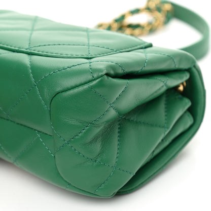 Chanel Lambskin Quilted Mini Color Match Flap Green 9 of 10