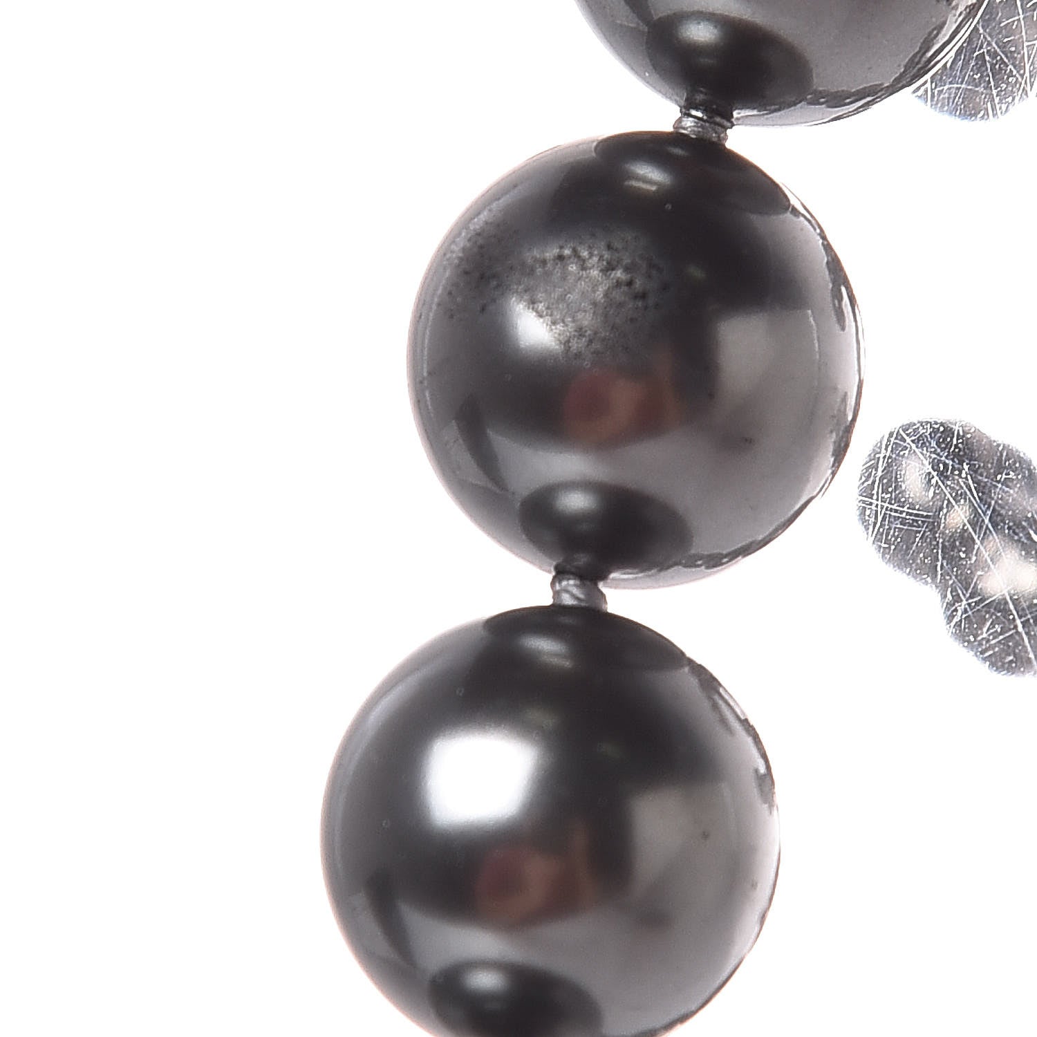 Chanel Ruthenium Graduated Pearl CC Long Necklace Dark Grey 5 of 7