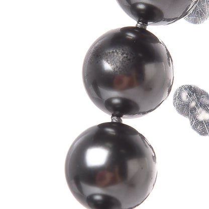 Chanel Ruthenium Graduated Pearl CC Long Necklace Dark Grey 5 of 7