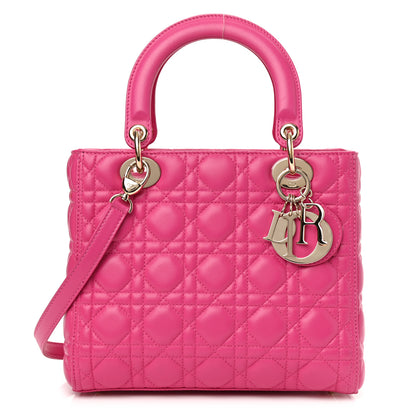 Christian Dior Lambskin Cannage Medium Lady Dior Fuchsia 1 of 8