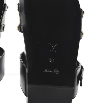 Louis Vuitton Bom Dia Flat Mule Sandals 36 Black 6 of 8