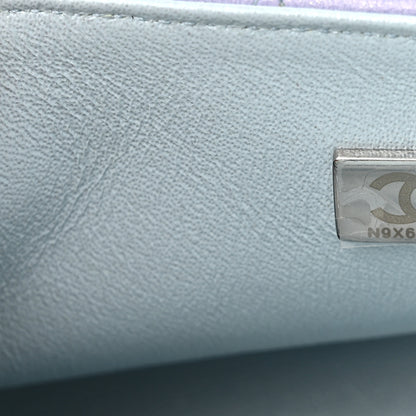 Chanel Perforated Lambskin Quilted Mini Rectangular Flap Light Blue Light Purple White 7 of 11