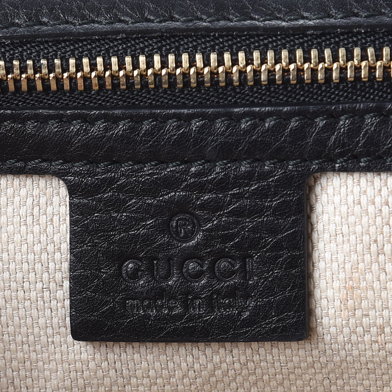 Gucci Pebbled Calfskin Medium Soho Clutch Black 6 of 10