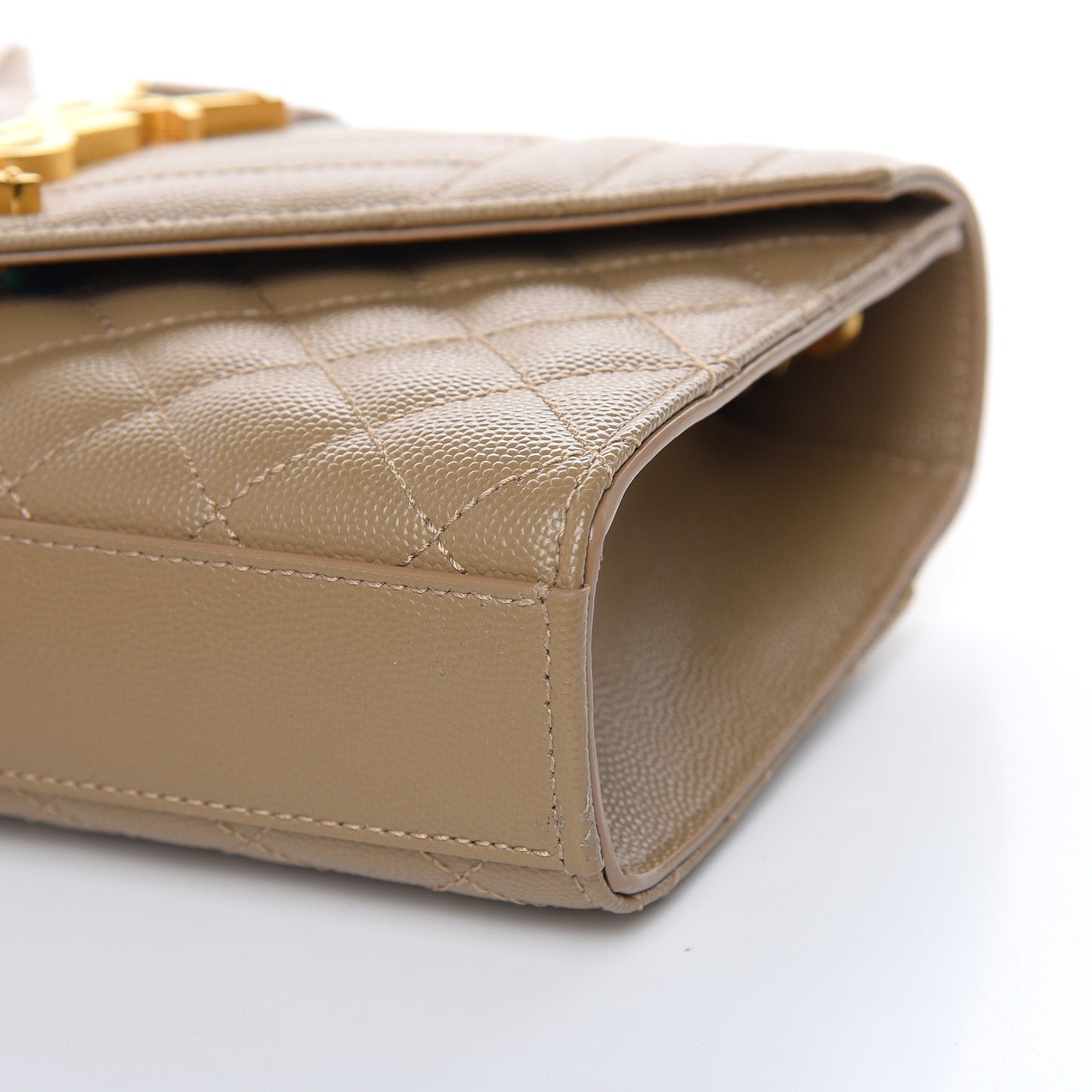Grain De Poudre Textured Mixed Matelasse Triquilt Small Monogram Satchel Cork