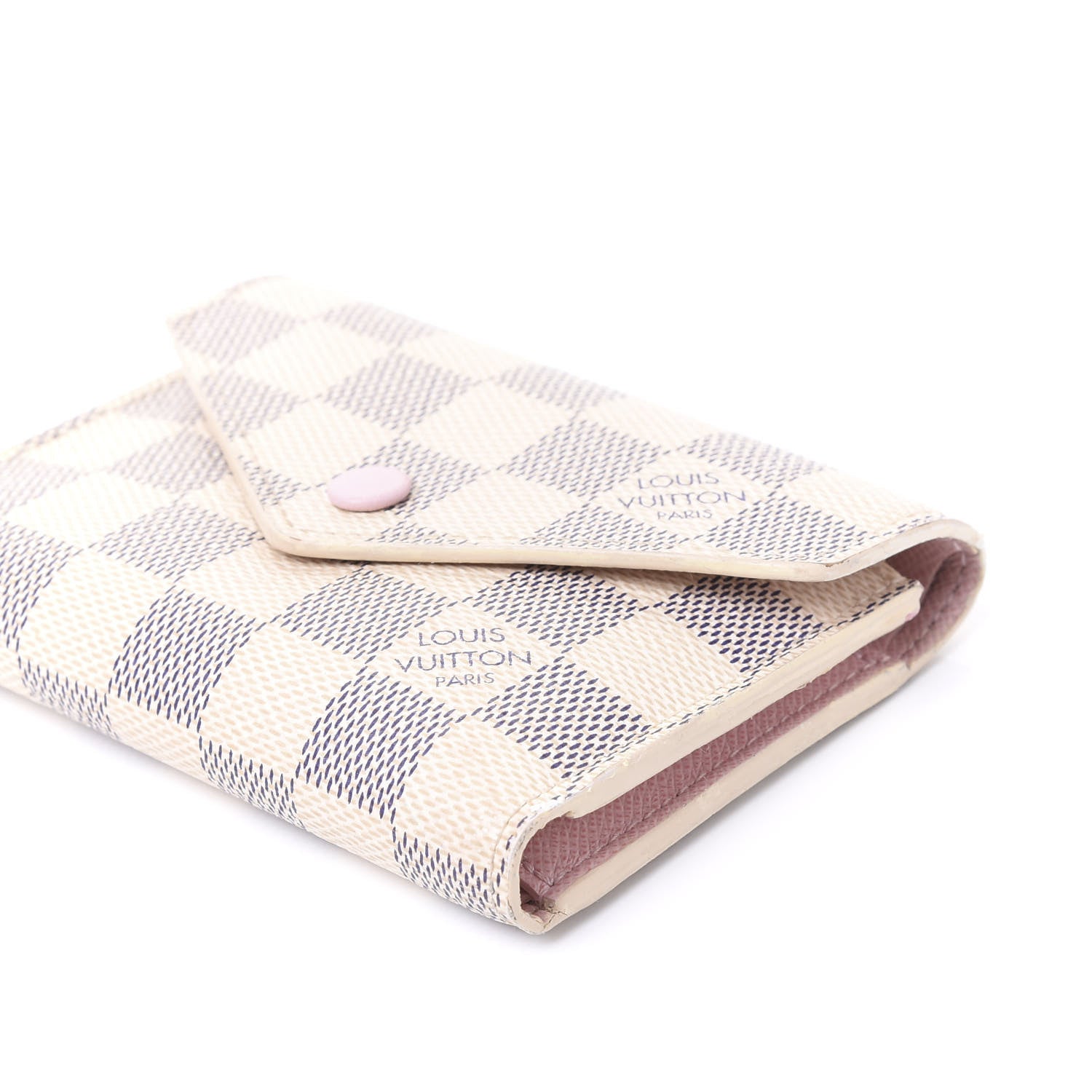 Louis Vuitton Damier Azur Victorine Wallet Rose Ballerine 6 of 9