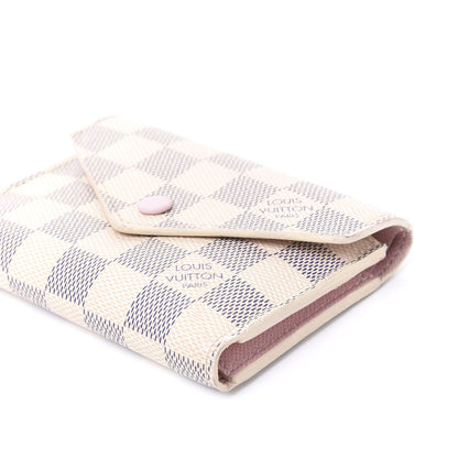 Louis Vuitton Damier Azur Victorine Wallet Rose Ballerine 6 of 9