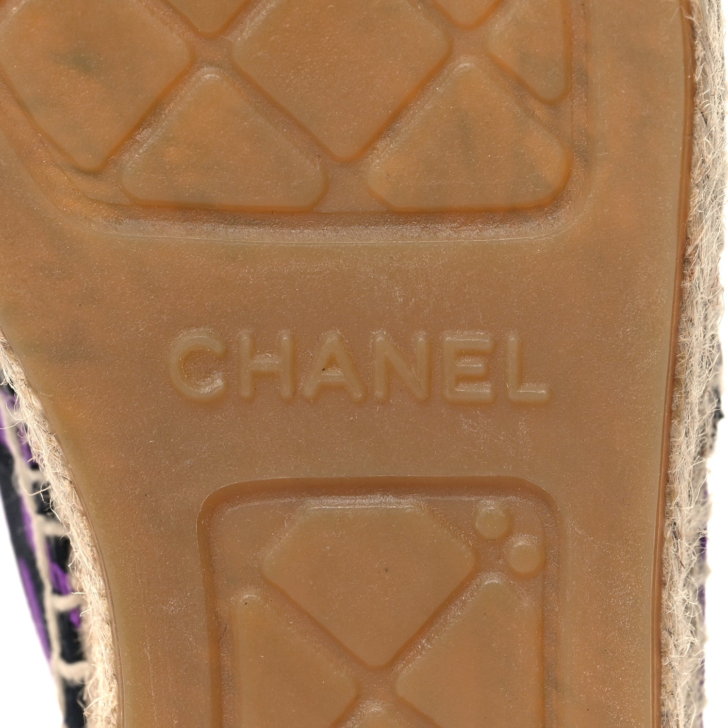 Chanel Cotton Grosgrain CC Printed Espadrilles 38 Purple Black 8 of 11