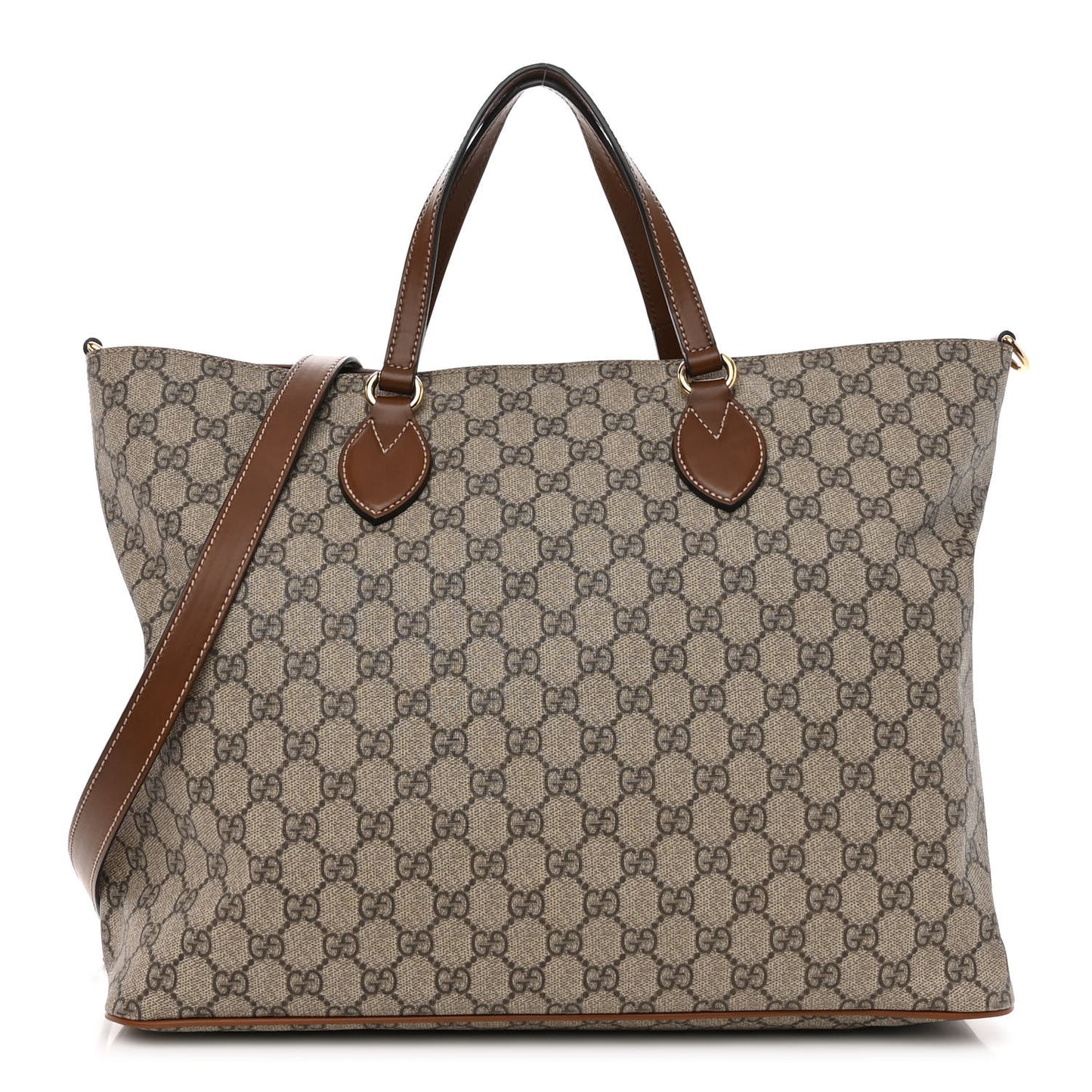 Soft GG Supreme Monogram Medium Crossbody Tote Beige Cuir