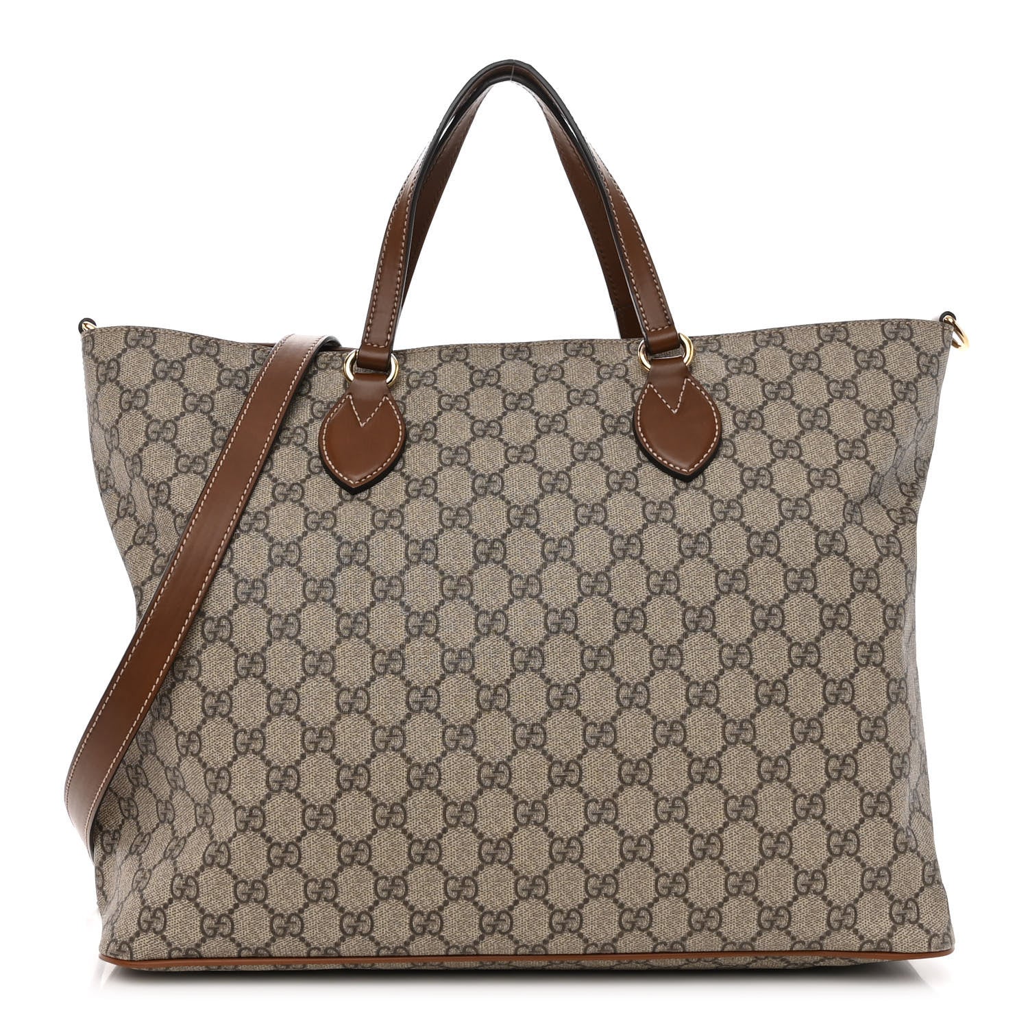 Gucci Soft GG Supreme Monogram Medium Crossbody Tote Beige Cuir 1 of 10