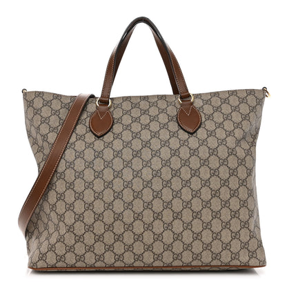 Gucci Soft GG Supreme Monogram Medium Crossbody Tote Beige Cuir 1 of 10