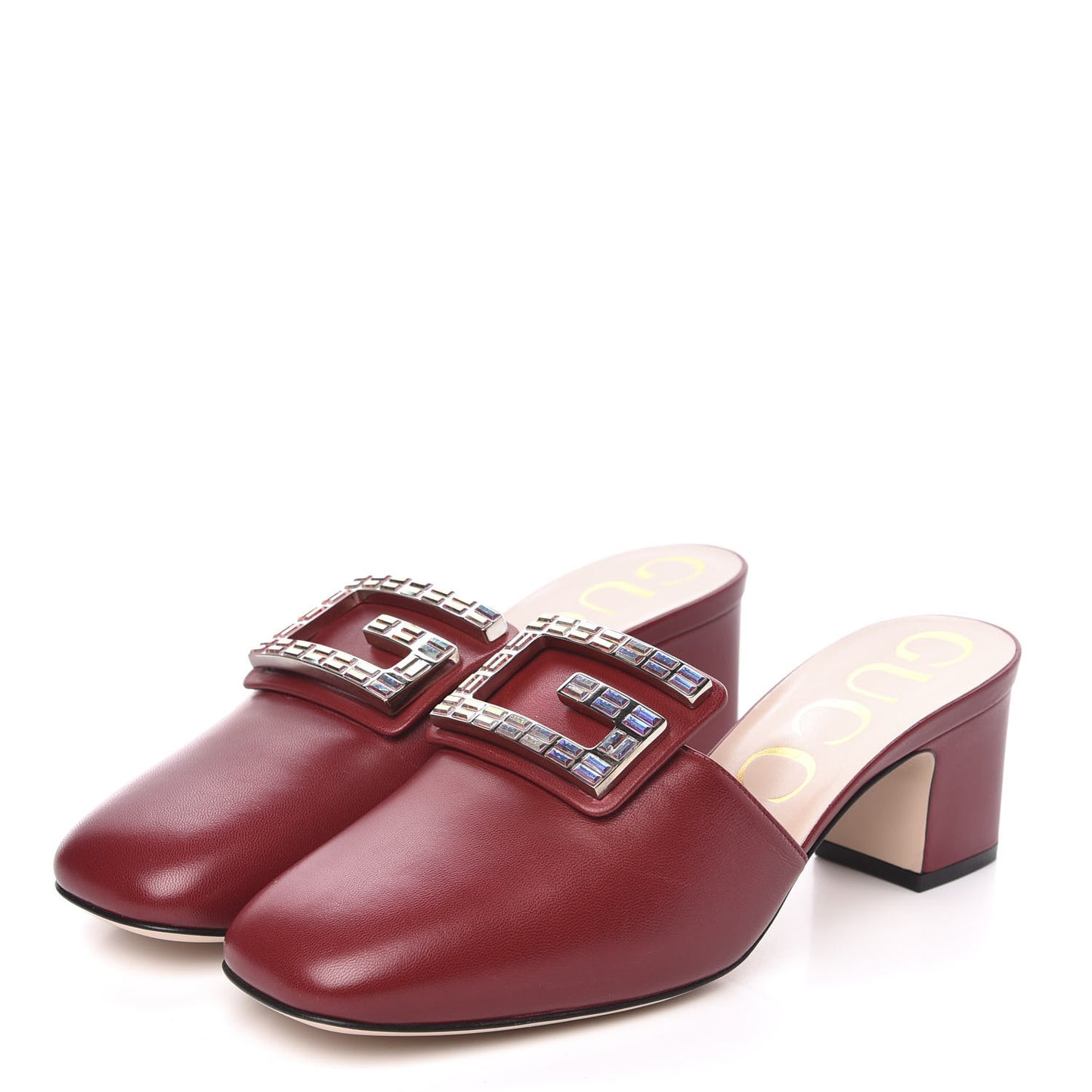 Malaga Kid Crystal Square G Madelyn Mules 37.5 Romantic Cerise
