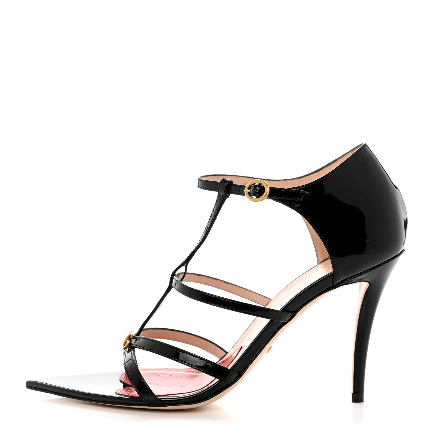 Gucci Patent Jerry Caged Sandals 39 Black 1 of 8