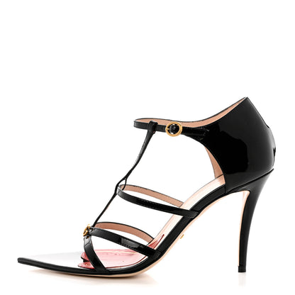 Gucci Patent Jerry Caged Sandals 39 Black 1 of 8