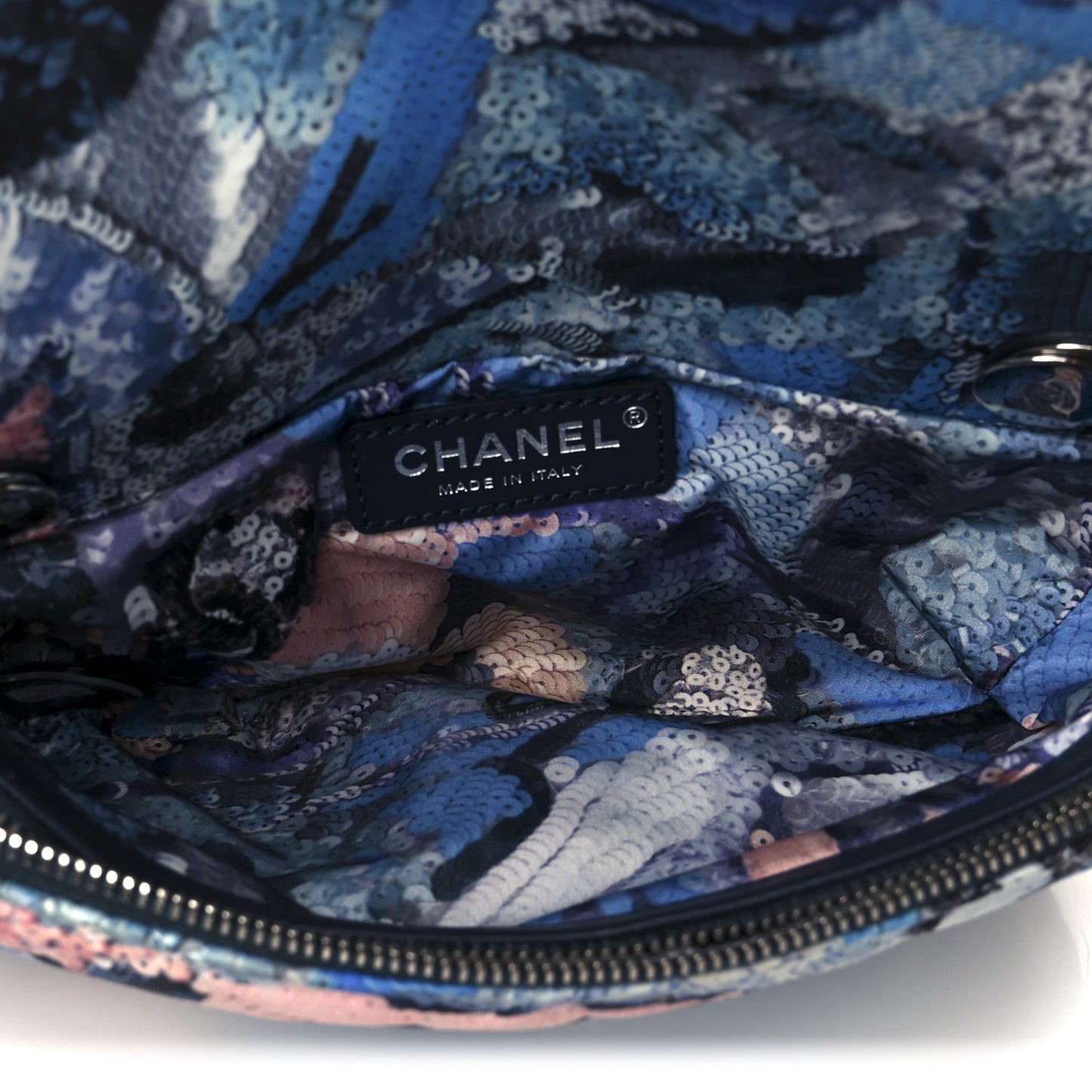 Canvas Sequin Print Quilted Waist Bag Multicolor