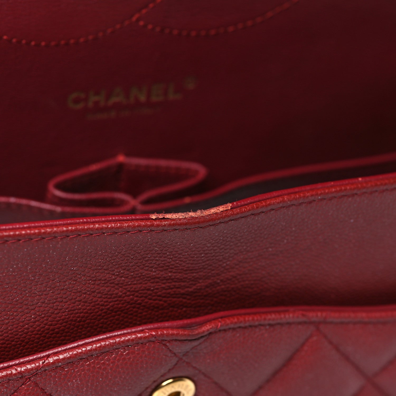 Chanel Iridescent Caviar Quilted Jumbo Double Flap Burgundy 11 of 12