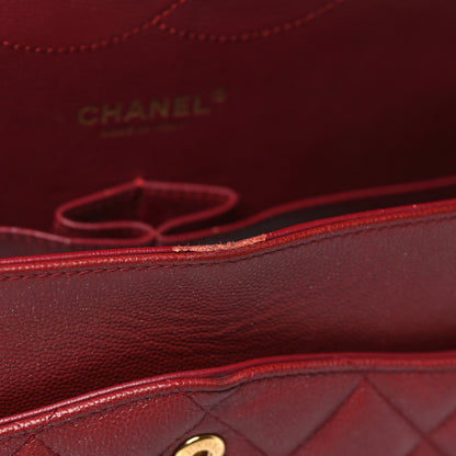 Chanel Iridescent Caviar Quilted Jumbo Double Flap Burgundy 11 of 12