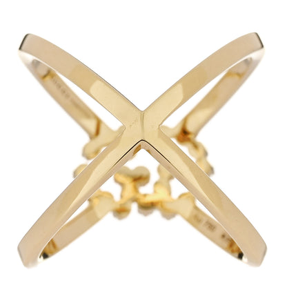 Gucci 18K Yellow Gold Diamond Running G Cross Ring 49 5 3 of 5