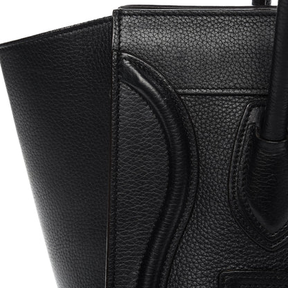 Celine Drummed Calfskin Micro Luggage Black 14 of 16