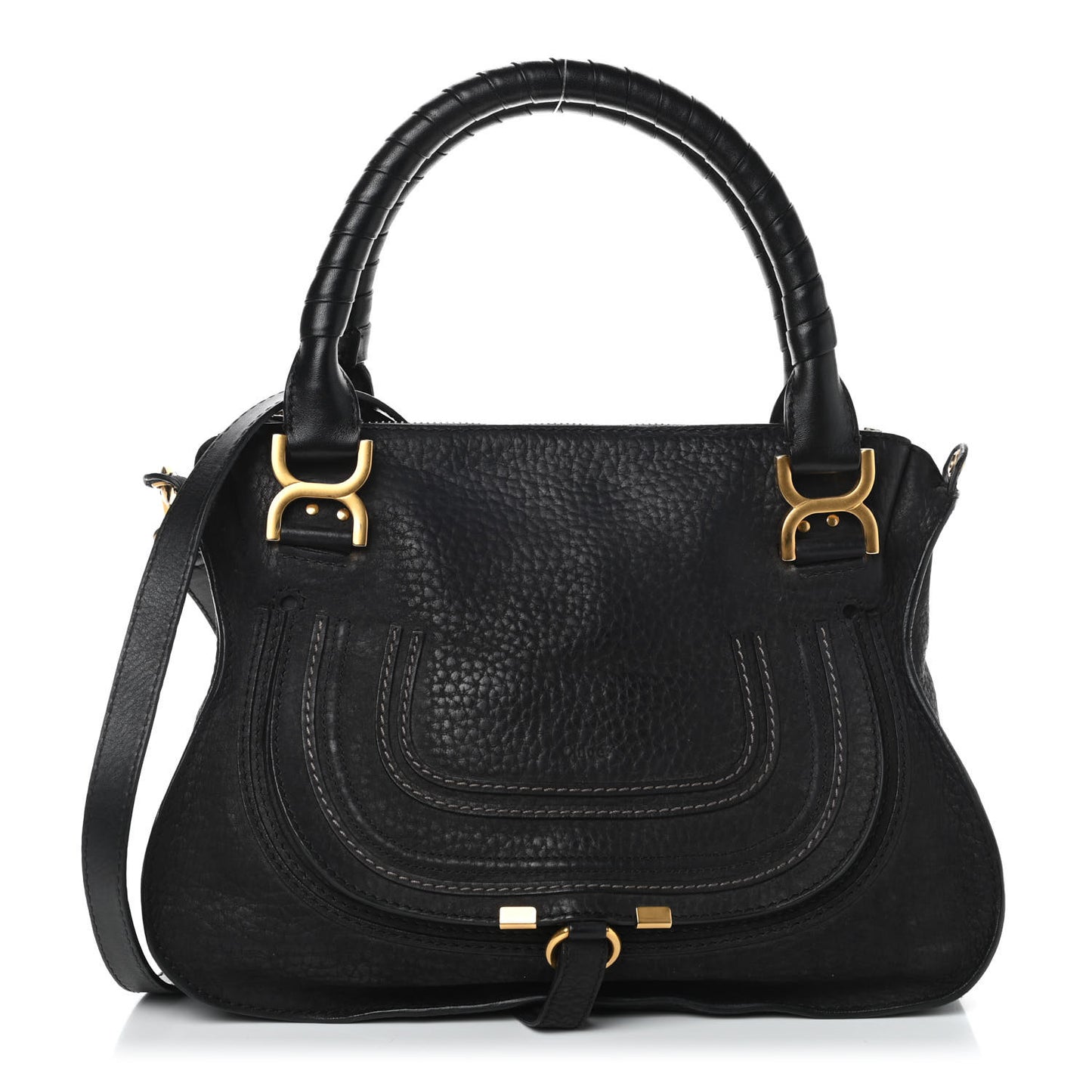 Calfskin Medium Marcie Satchel Black