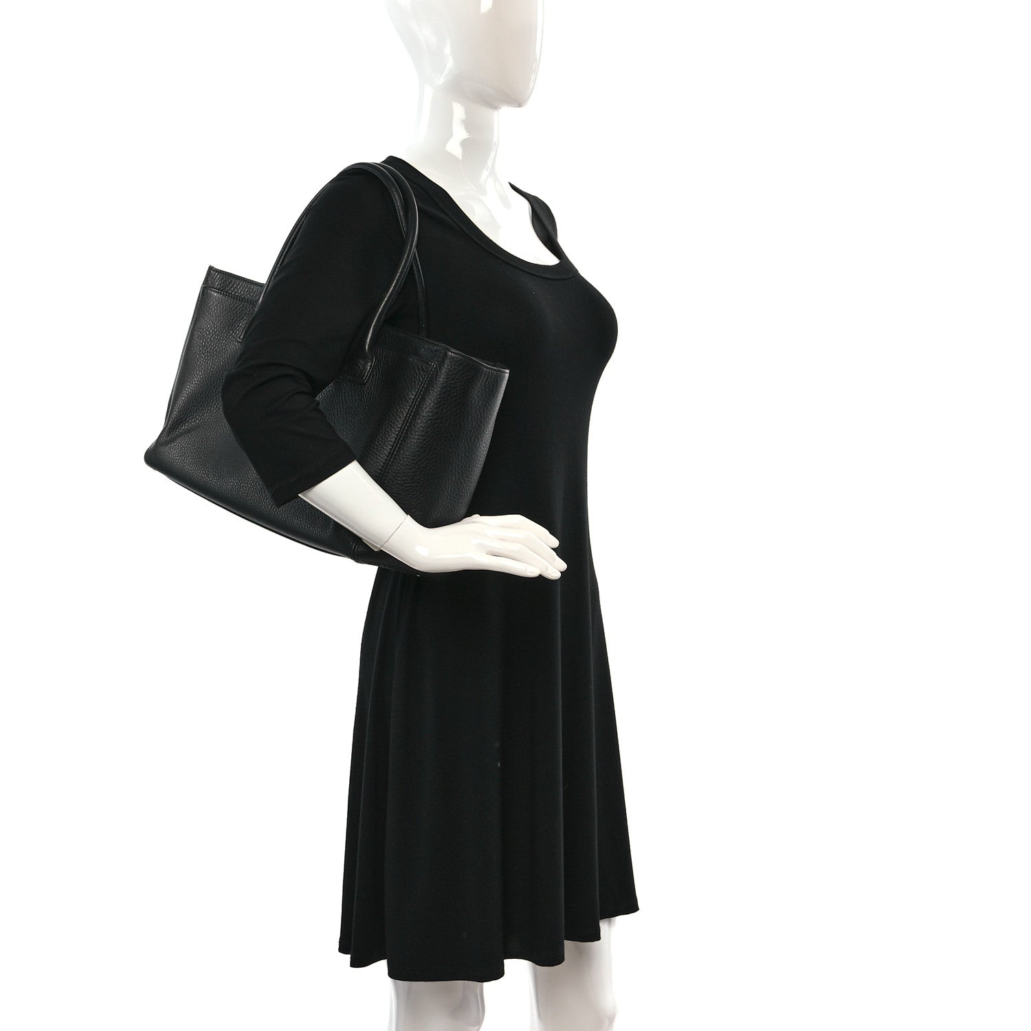 Chanel Calfskin Cerf Executive Shopper Tote Black 3 of 14