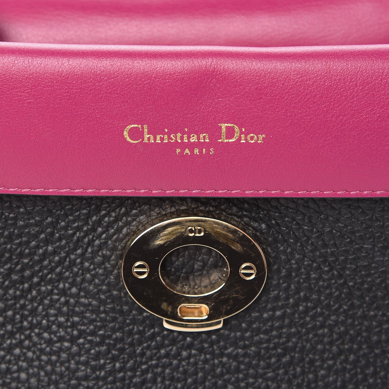 Christian Dior Bullcalf Mini Be Dior Flap Black Fraise 6 of 9