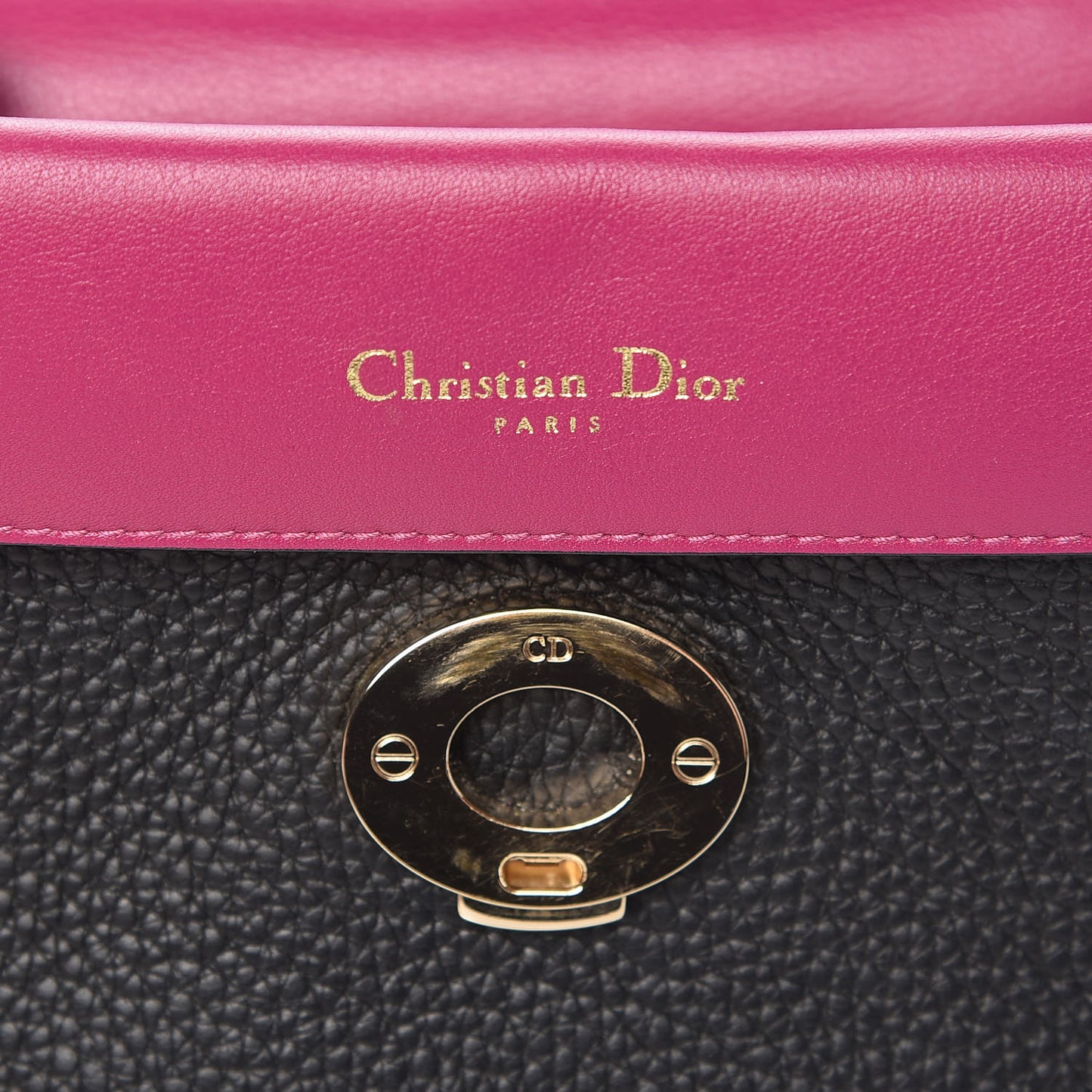Bullcalf Mini Be Dior Flap Black Fraise
