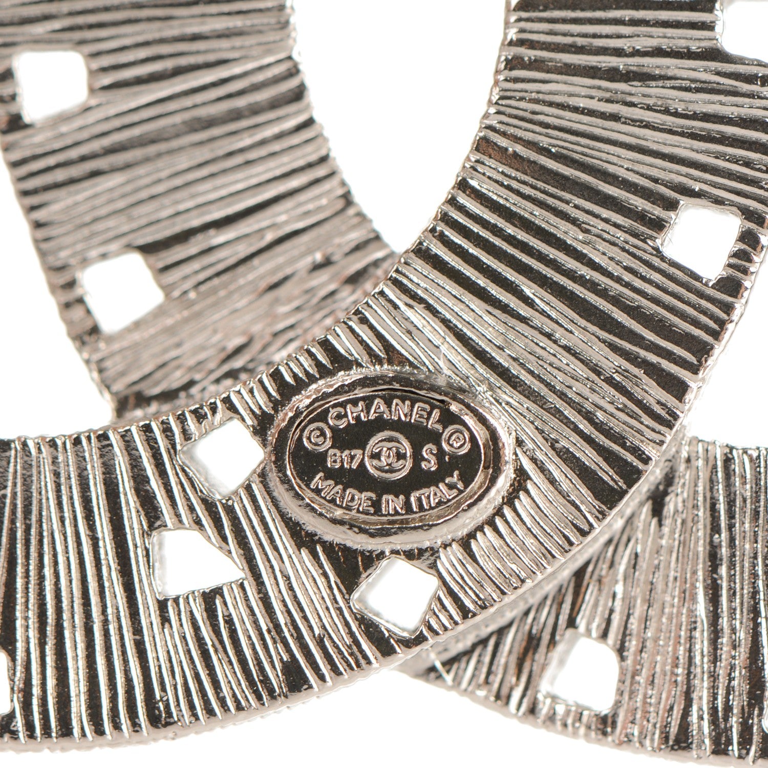 Chanel Baguette Crystal CC Brooch Silver Blue 4 of 4