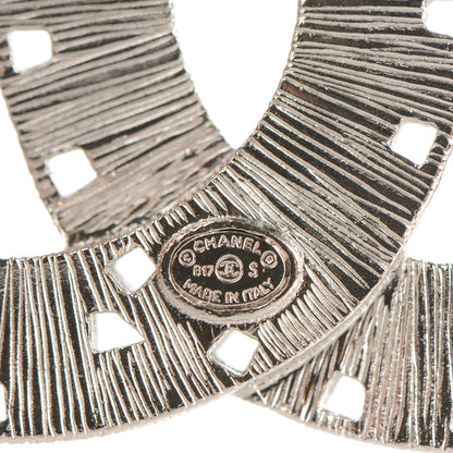 Chanel Baguette Crystal CC Brooch Silver Blue 4 of 4