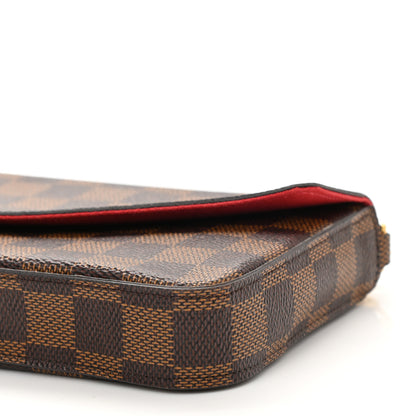 Louis Vuitton Damier Ebene Pochette Felicie Chain Wallet 9 of 10