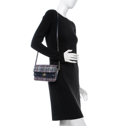 Chanel Tweed Calfskin Quilted CC Box Flap Multicolor 2 of 8