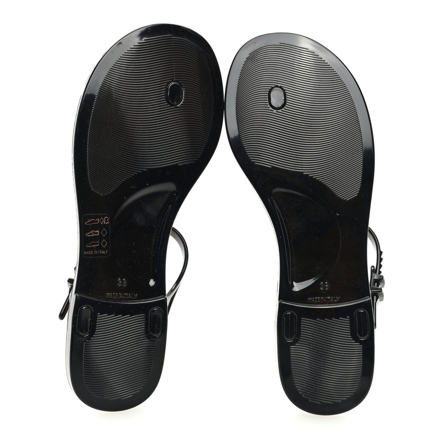 Chanel Jelly Camellia Thong Sandals 38 Black 5 of 7