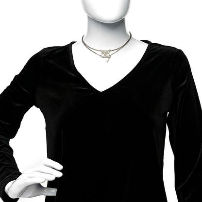 Chanel Pearl Crystal CC Star Choker Necklace Gold 2 of 5