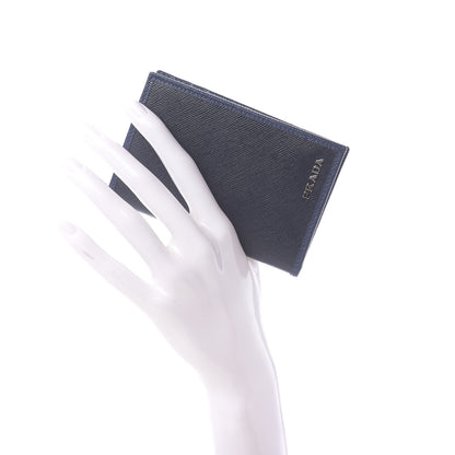 Prada Saffiano Bi-Fold Card Holder Baltico Bleuette 2 of 9