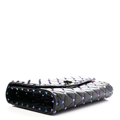 Valentino Garavani Lambskin Oil Slick Rockstud Spike Wallet on Chain Black 4 of 9