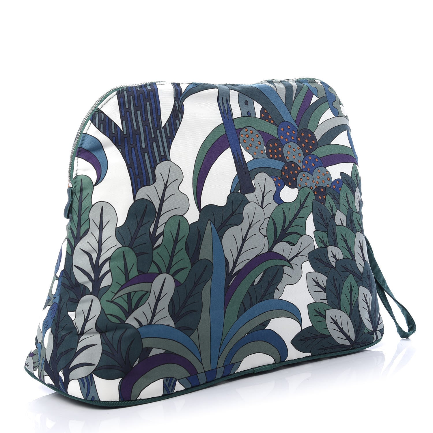 Hermes Silk Jardin D'Osier Bolide Case TGM Emerald Green 3 of 9
