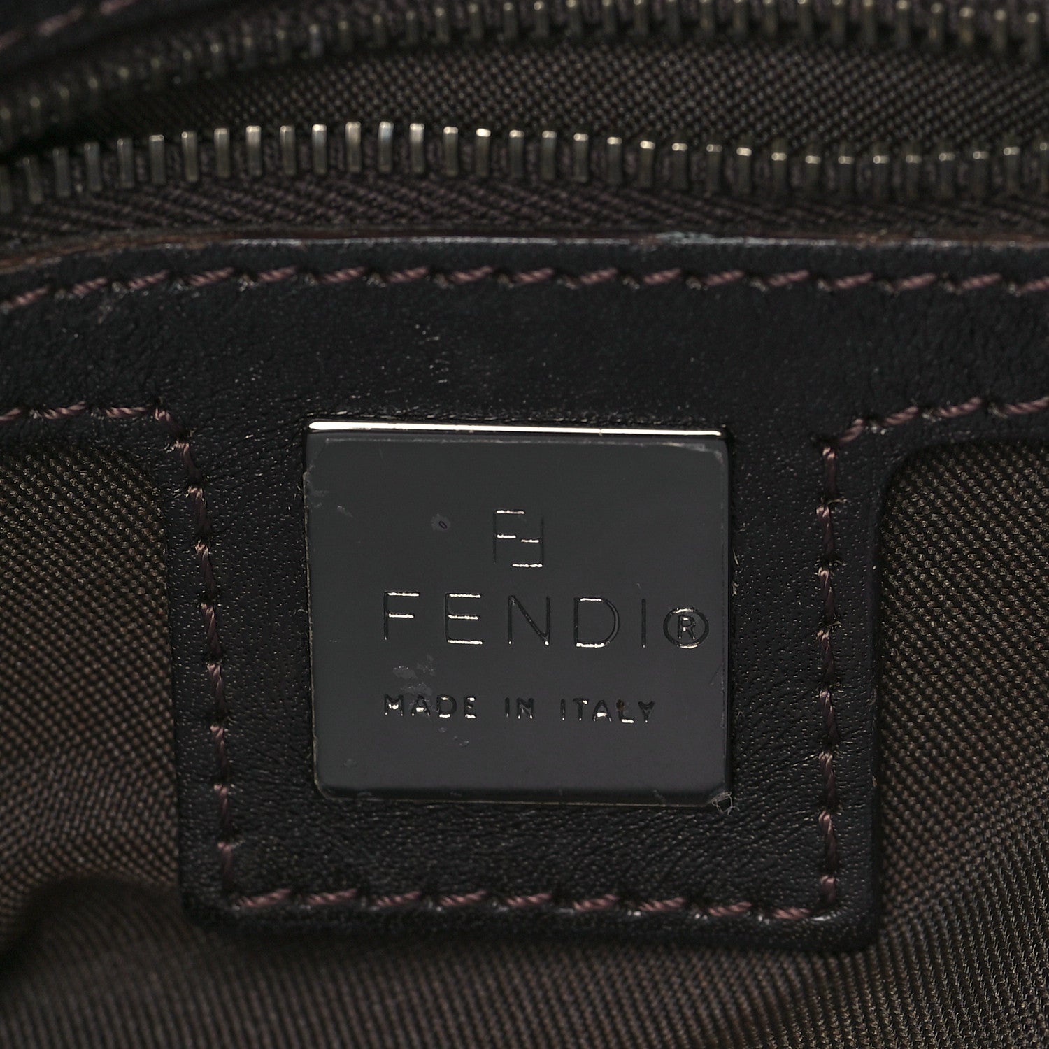 Fendi Zucchino Baguette Mogano Panna Brown 6 of 9