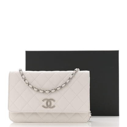 Chanel Caviar Quilted CC Logo Wallet on Chain WOC  White 13 of 13