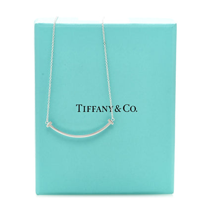 Tiffany Sterling Silver Small T Smile Pendant Necklace 7 of 7