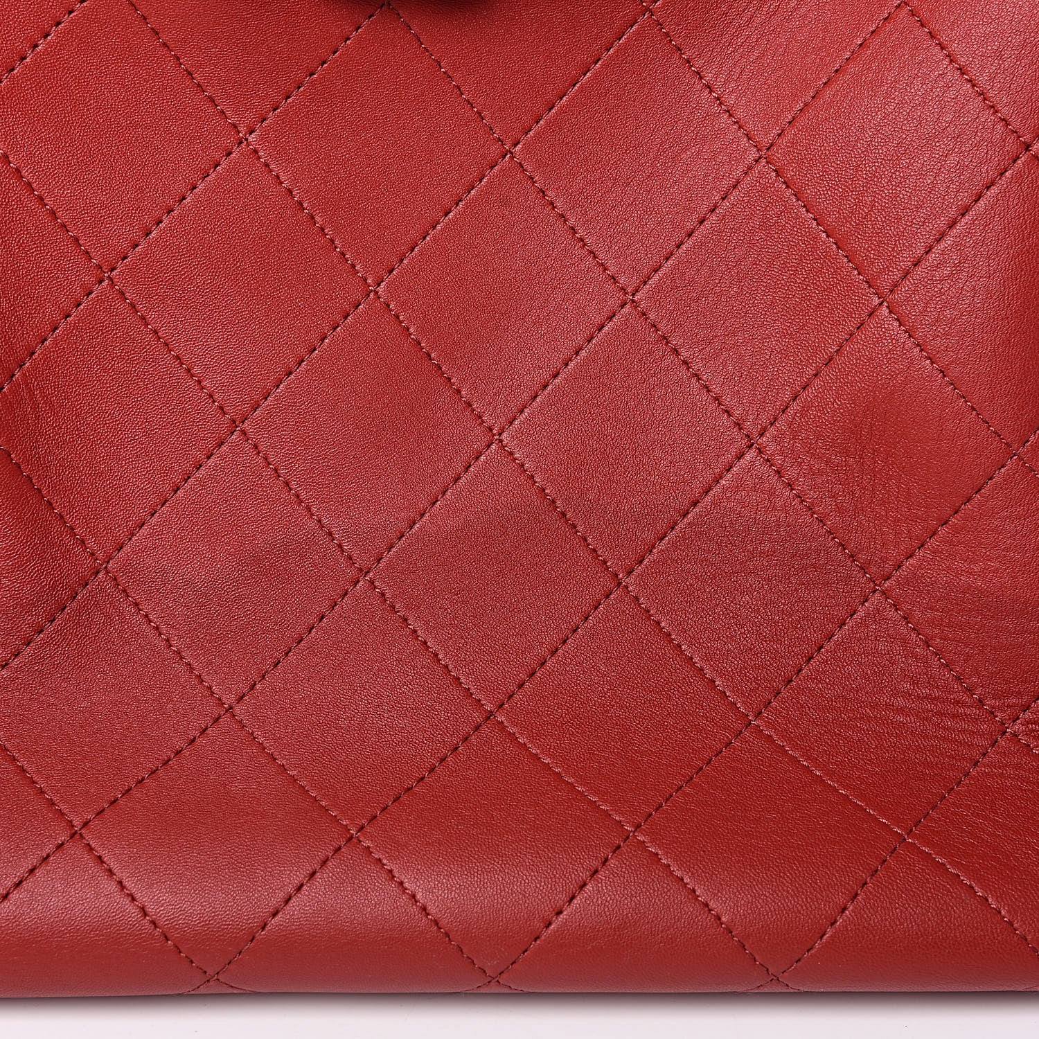 Chanel Lambskin Stitched Large Shopping Tote Red 8 of 19
