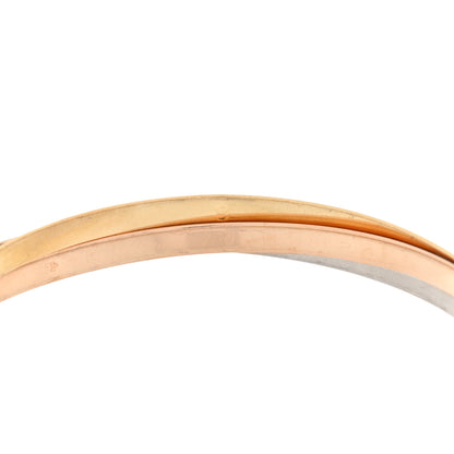 Cartier 18K Pink Yellow White Gold 3.5mm Trinity Bangle Bracelet 3 of 3