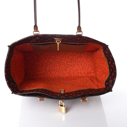 Louis Vuitton Calfskin Catogram City Steamer Cabas XXL Orange Marron 6 of 8
