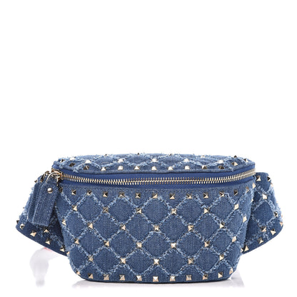 Valentino Garavani Denim Rockstud Spike Belt Bag 95 Denim 1 of 8