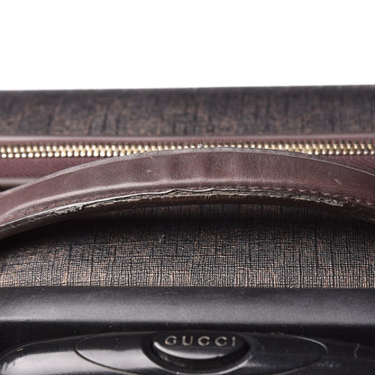 Gucci GG Supreme Monogram Four Wheel Carry On Suitcase Dark Brown 44 of 46